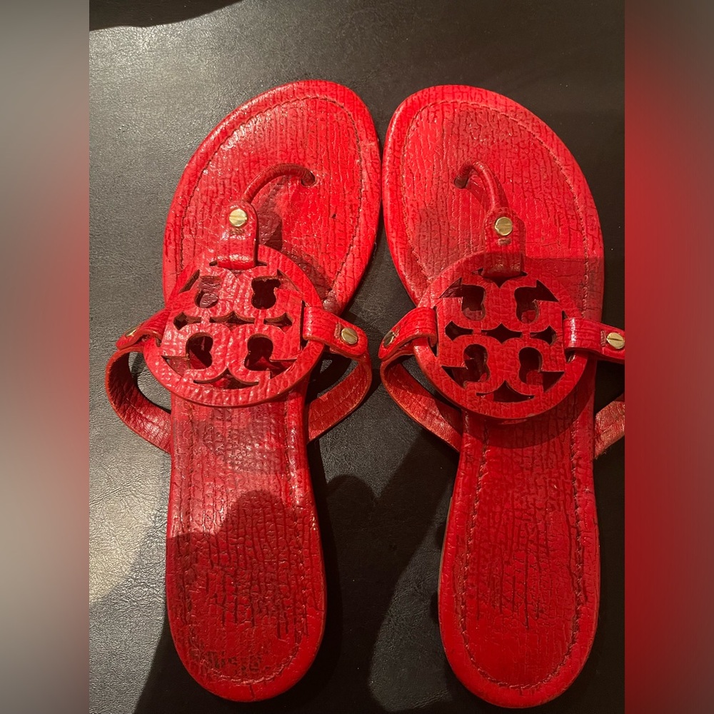 Authentic Tory Burch Red Miller Sandal in Red